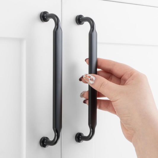 10 Pack Matte Black Cabinet Pulls for Kitchen and Bathroom Use
