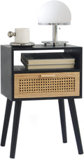 MaxSmeo End Table with Storage Mid Century Nightstand - Compact