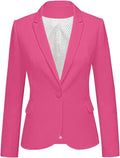 Women's Long Sleeve Notch Lapel Blazer Jacket - Office to Casual