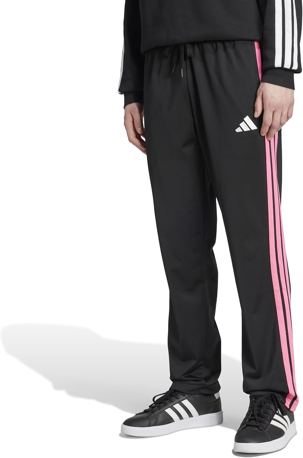 adidas Mens 3-Stripes Tricot Open Hem Track Pants for Comfort