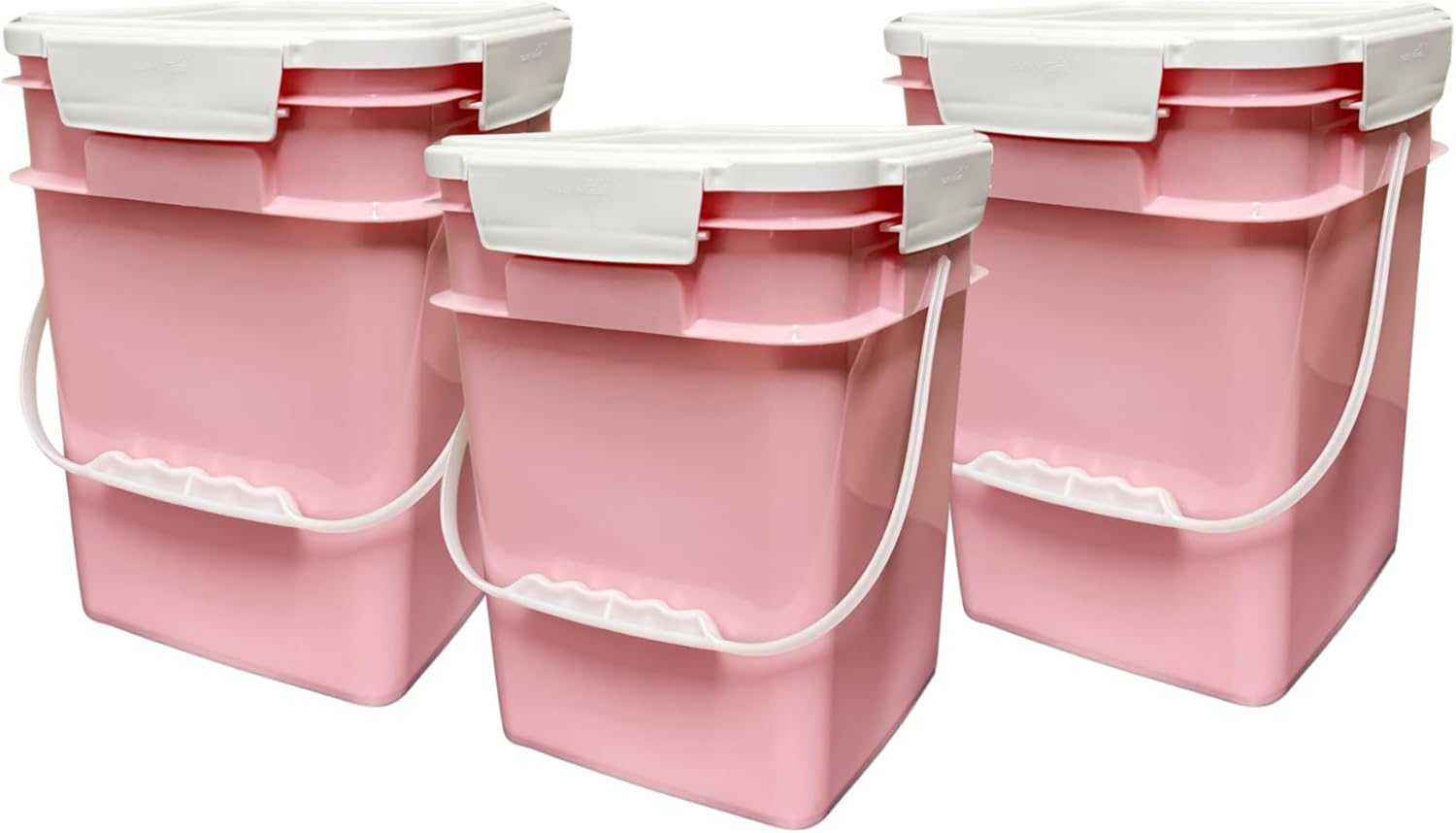 4 Gallon Square Food Grade Bucket Pail Pack of 3 for Storage