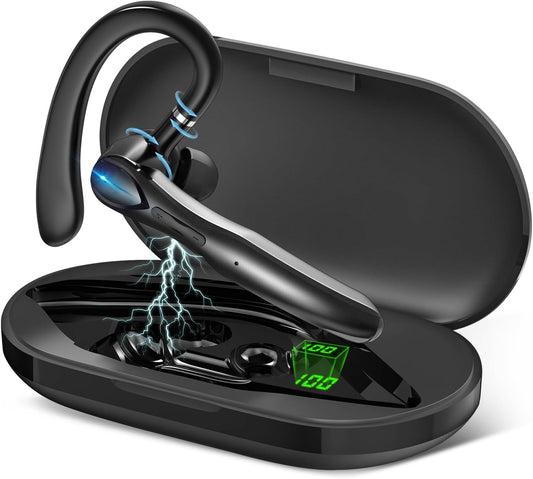 Bluetooth Headset with 400mAh Case for 55 Hours Talking Time