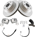 Rear Brake Pad & Rotor Kit with Calipers and Hoses - Complete Rear