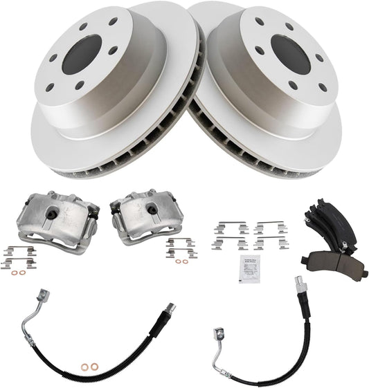 TRQ Rear Brake Pad & Rotor Kit for Chevrolet Express & GMC Savana