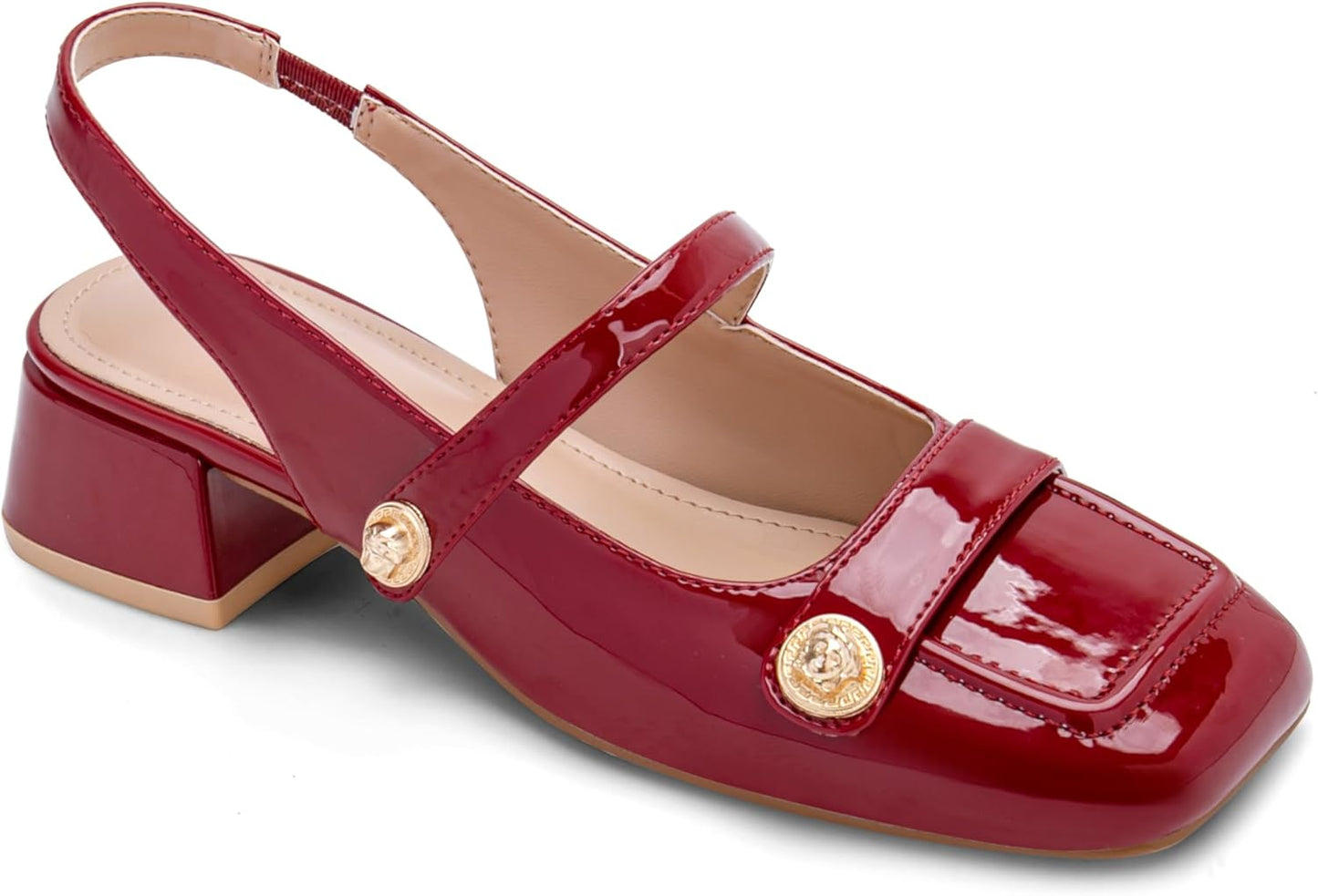 Slingback Mary Jane Heels for Women with Low Block Heel Style