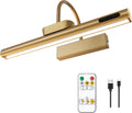 Gold Cordless Picture Light with Timer and Rechargeable Battery