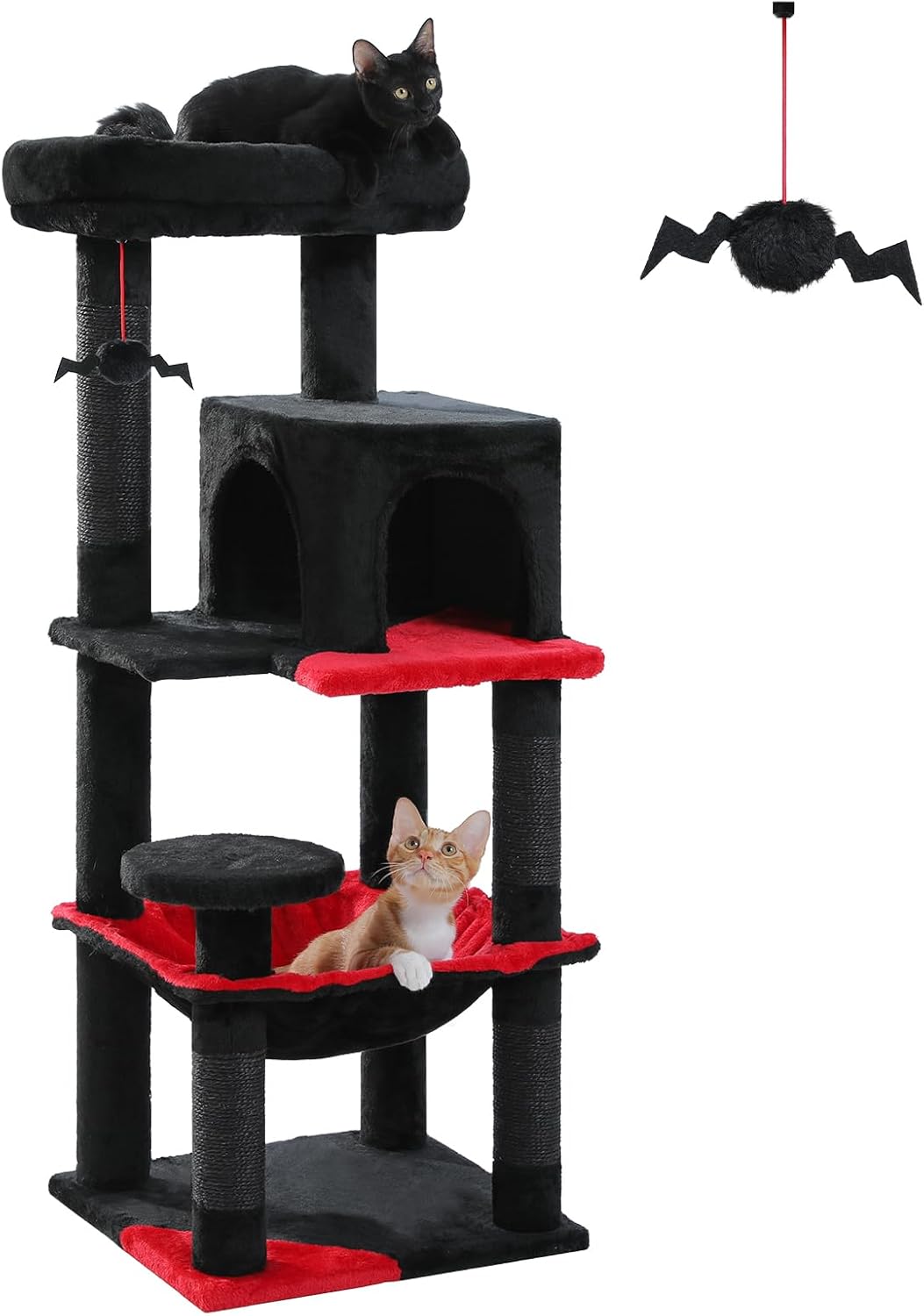 Gothic Cat Tree for Indoor Cats with Large Hammock & Perch