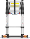 12.5FT Heavy-Duty Telescoping Ladder - 330lb Capacity, Anti-Slip Steps