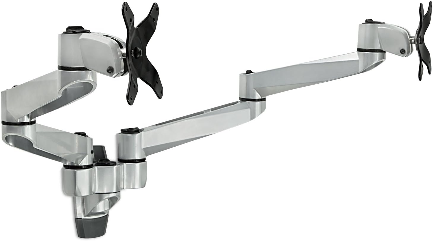 Dual Full Motion Monitor Wall Mount for Ergonomic Setup