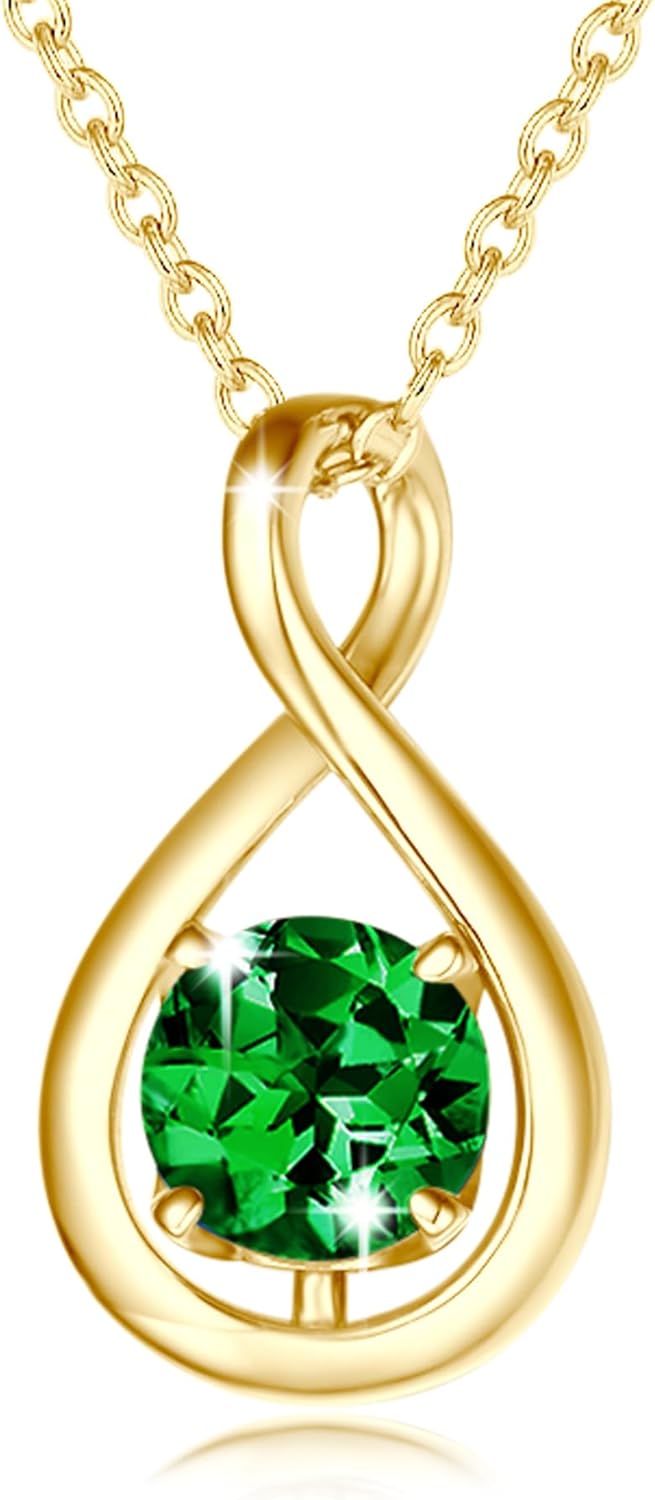 Dainty Infinity Birthstone Necklace for Women - Fine Jewelry