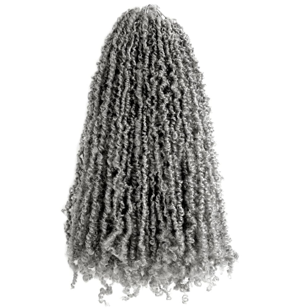 Yanky Twist Crochet Hair 16 Inch Pre-Twisted Gray Kinky Braids