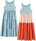 Kids Girls 100% Cotton Sleeveless Long Maxi Tiered Dress - Twirl-Ready