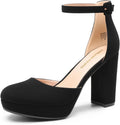 DREAM PAIRS Women's Platform Chunky High Heels - Comfortable Lift