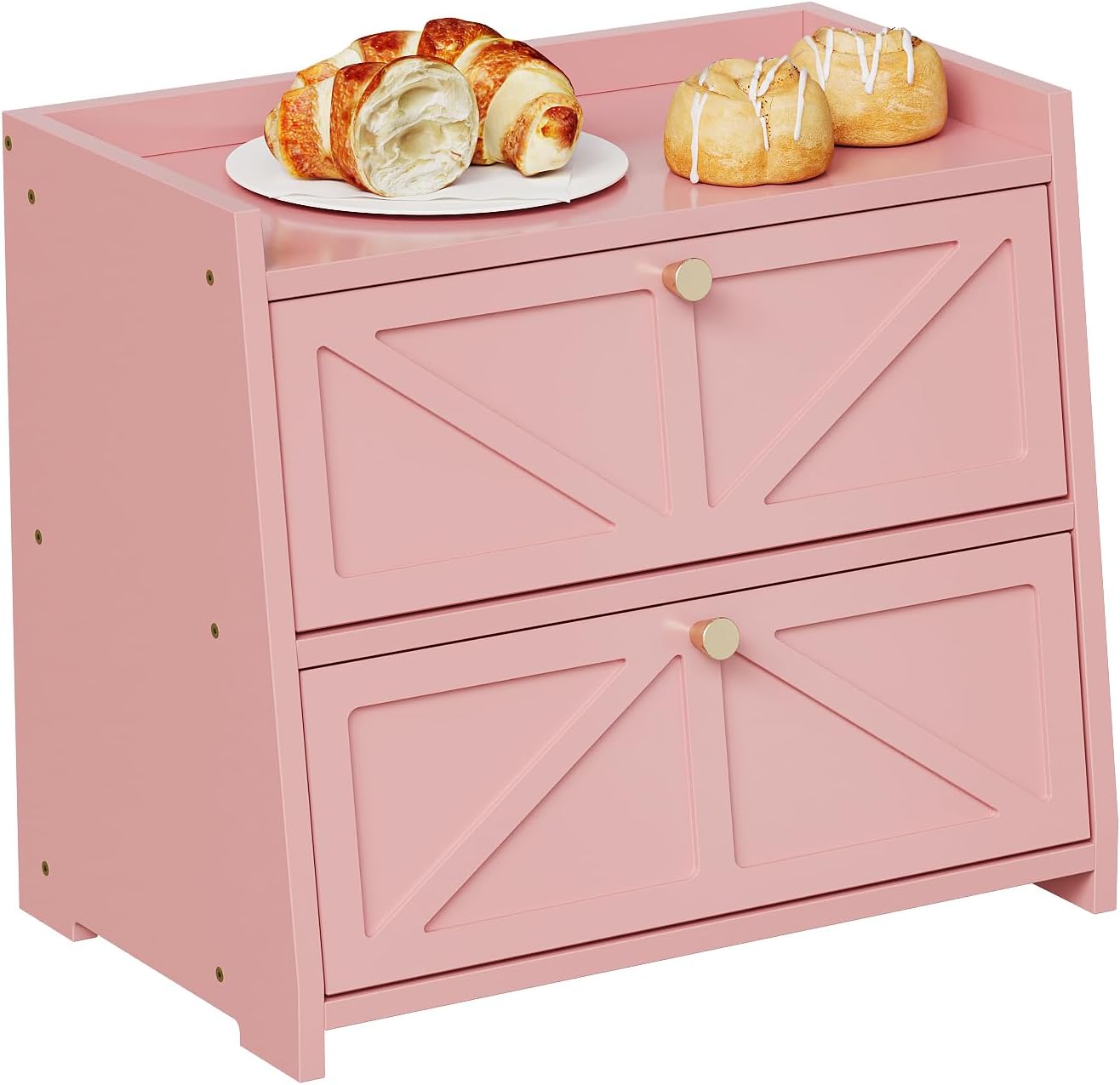 Vintage Double Layer Bread Box for Kitchen Counter Storage