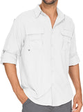 UV Protective Long Sleeve Safari Shirts for Men Ideal for Outdoor Use