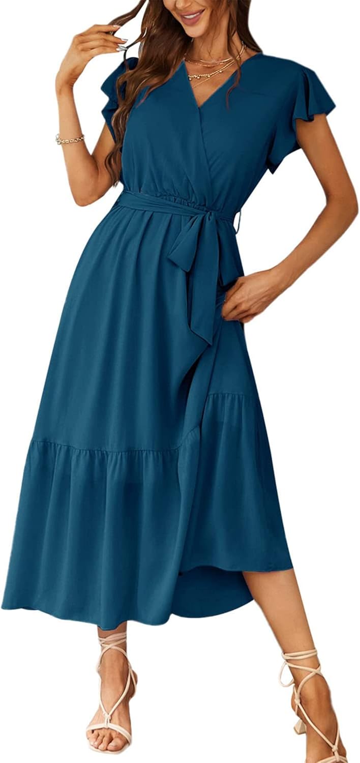 PRETTYGARDEN Women's Summer Floral Boho Maxi Dress for Weddings