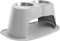 Double High Pet Feeding System - Elevated Dog and Cat Bowls 14in