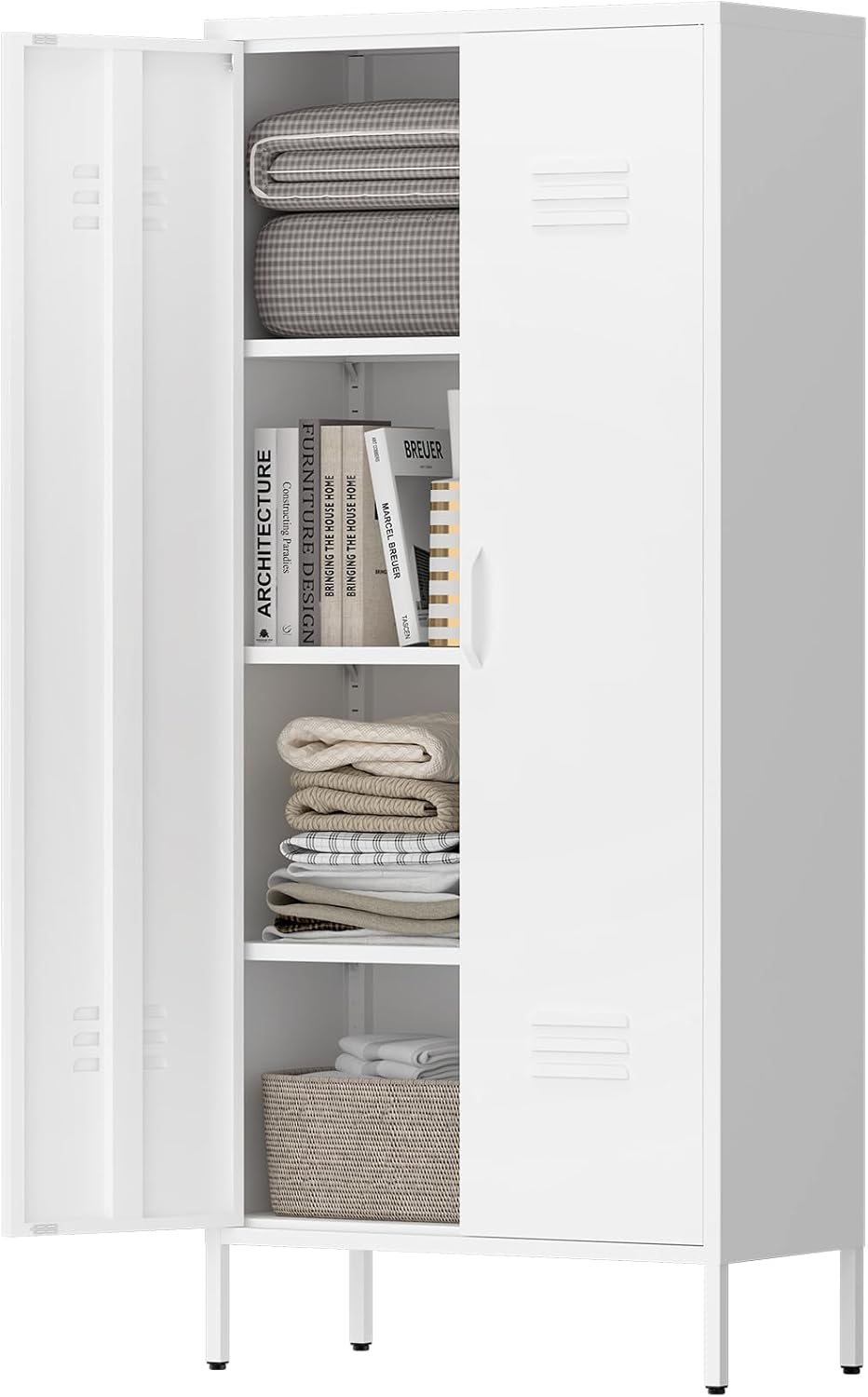 Metal Storage Cabinet with Doors and Shelves for Versatile Use