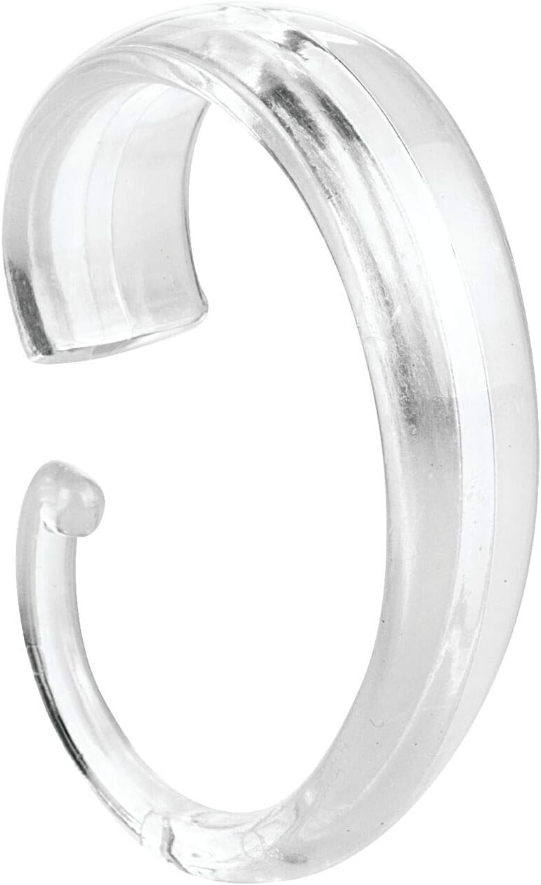 InterDesign Clear Plastic Shower Curtain C Hooks - Set of 12 for Easy Installation!