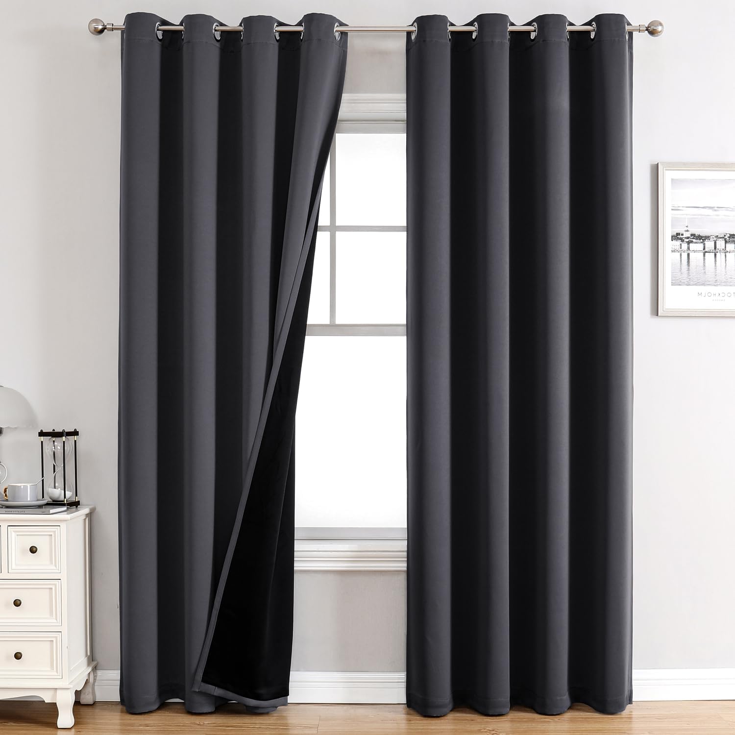 ChrisDowa 100% Blackout Curtains for Bedroom - Total Blackout