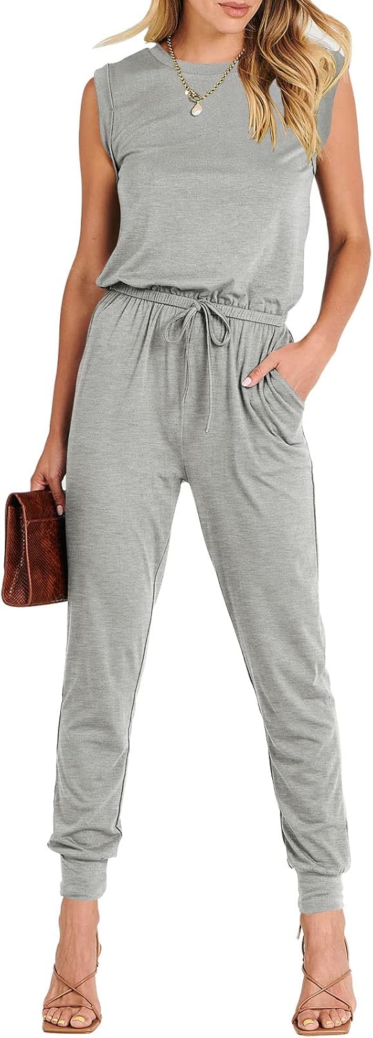 Trendy Womens Summer Sleeveless Jumpsuit for Casual Fashion