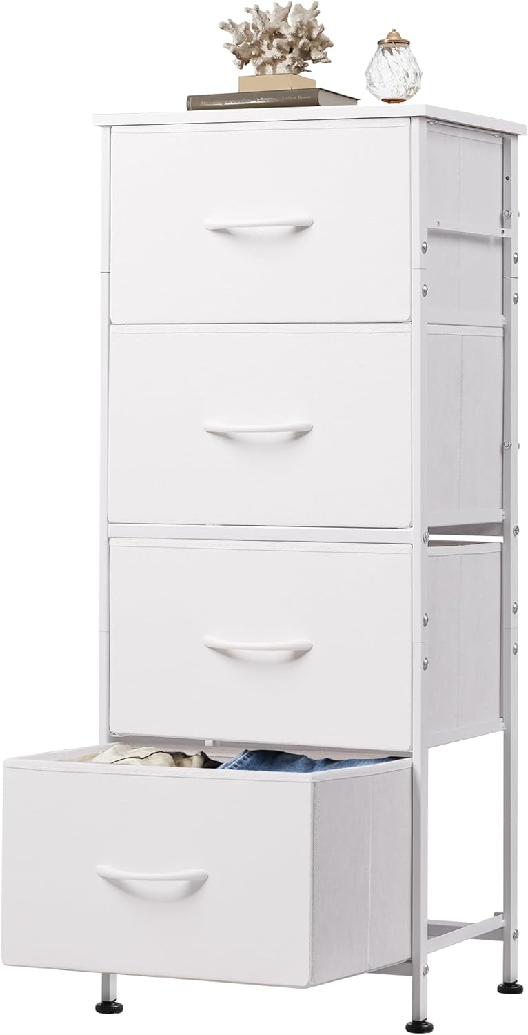 WLIVE Dresser with 4 Drawers for Bedroom and Storage Needs
