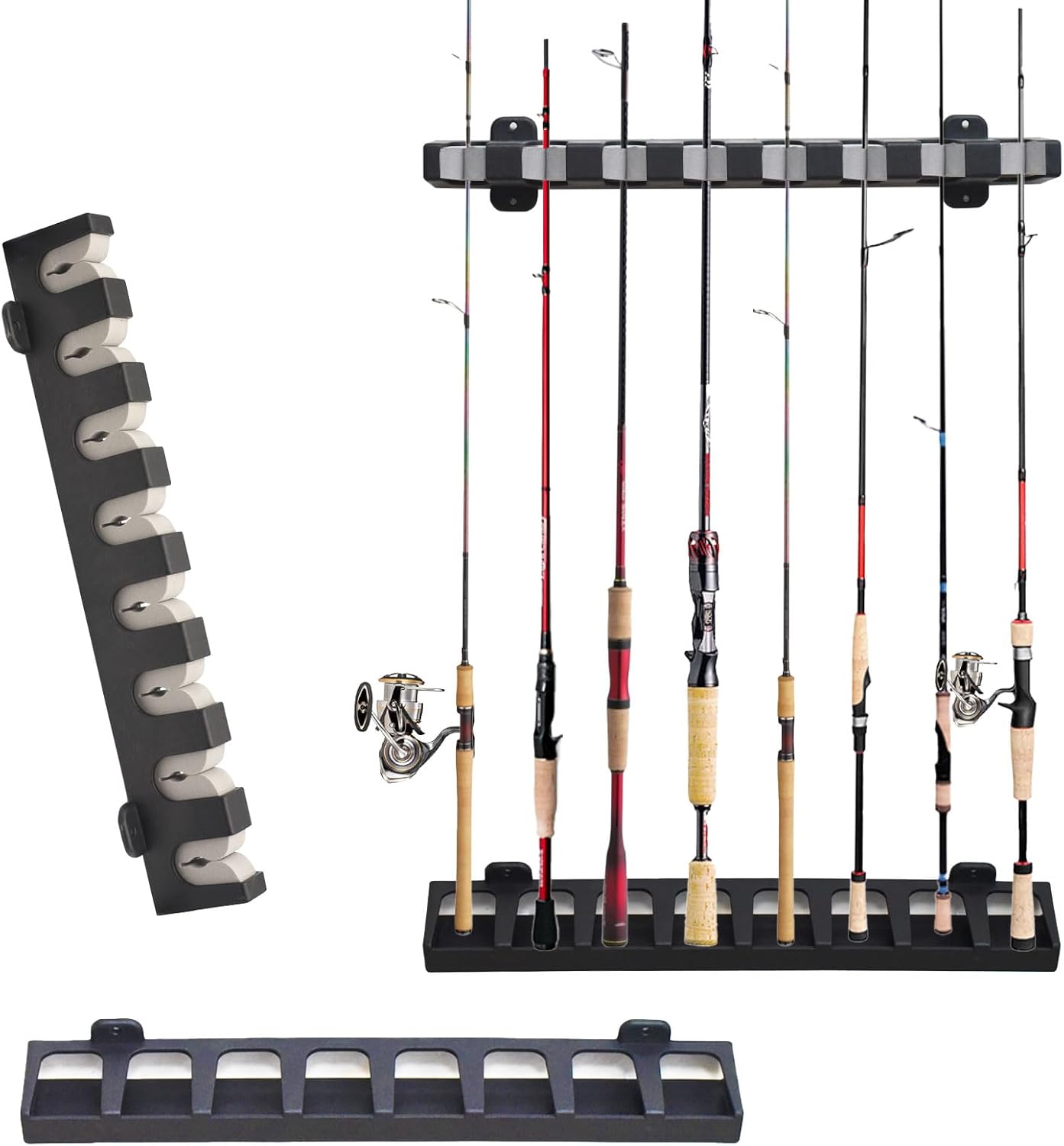 Gray Wall Mount Fishing Rod Holder Set