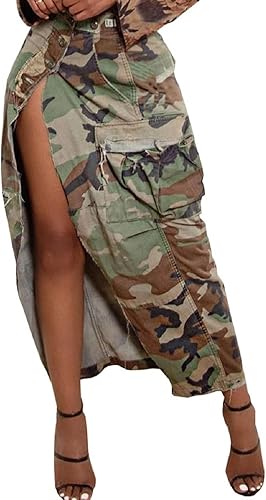Voghtic Camo Skirts for Women High Waisted Long Pencil Skirts