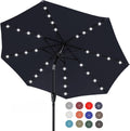 10FT Durable Solar LED Patio Umbrella with 32 LED Lights - Navy Blue