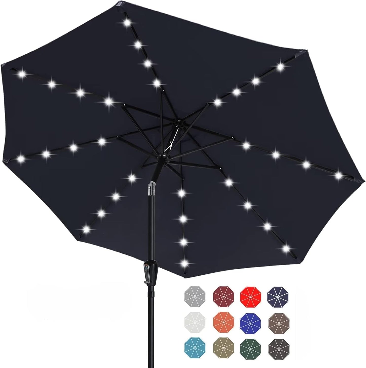 Durable Solar Led Patio Umbrellas with 32 LED Lights for Shade