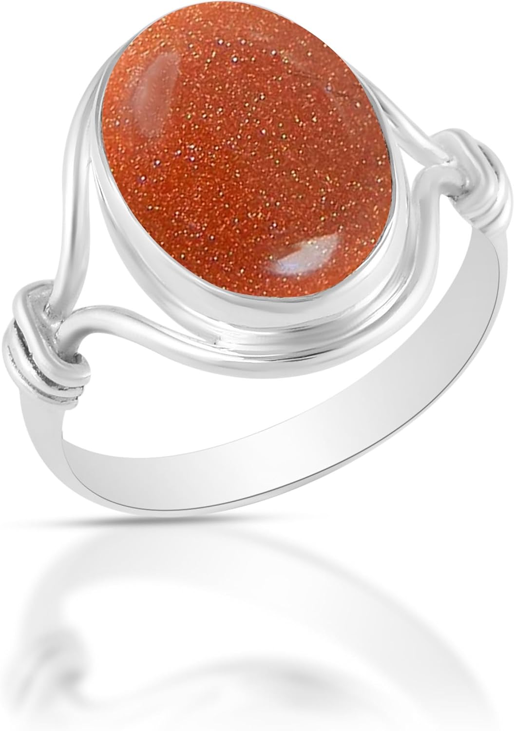 Solid 925 Sterling Silver Ring with Natural Gemstone Elegance