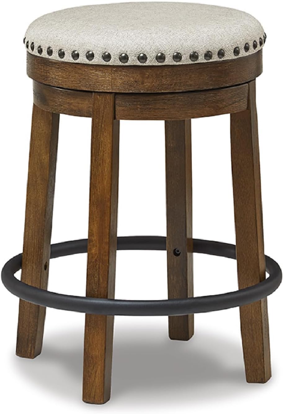 Stylish Upholstered Swivel Stool for Rustic Industrial Decor