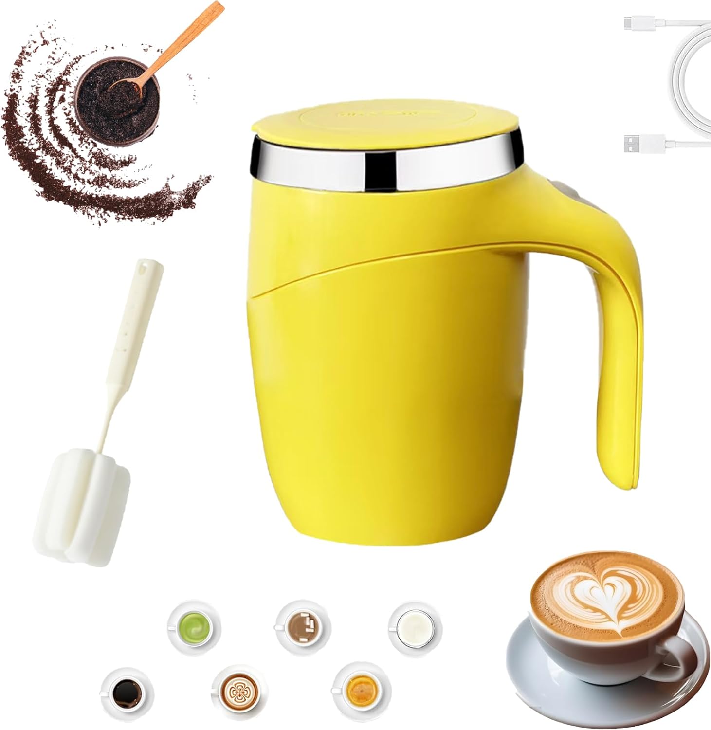 Smilamo Rechargeable Self Stirring Coffee Mug - Effortless Brewing!