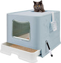 XL Foldable Cat Litter Box with Lid - Jumbo Enclosed Potty
