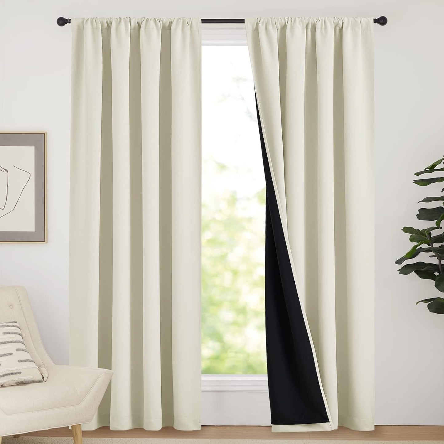NICETOWN Living Room Blackout Draperies for Privacy & Noise