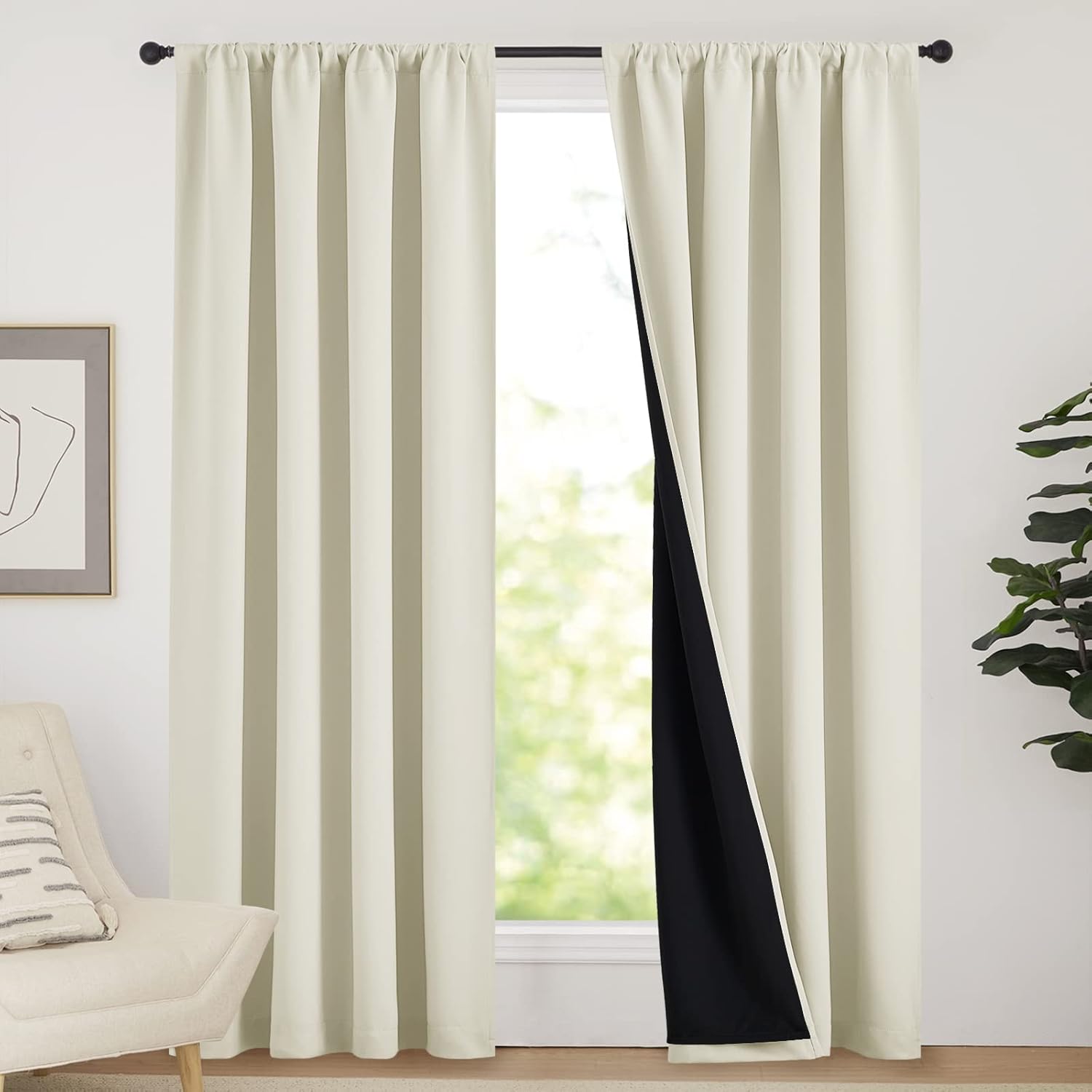 NICETOWN Living Room Blackout Draperies for Privacy & Noise