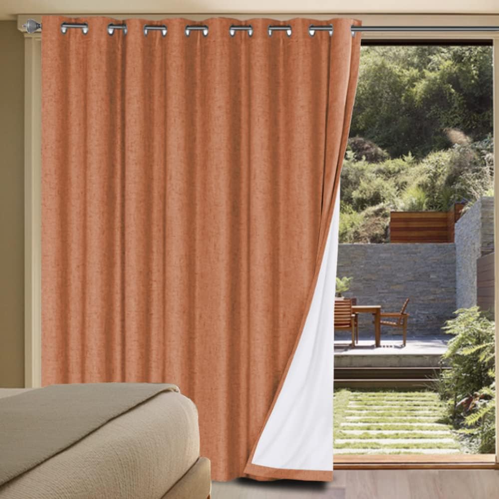 H.VERSAILTEX Linen Blackout Curtains for Patio Doors 100% Blackout