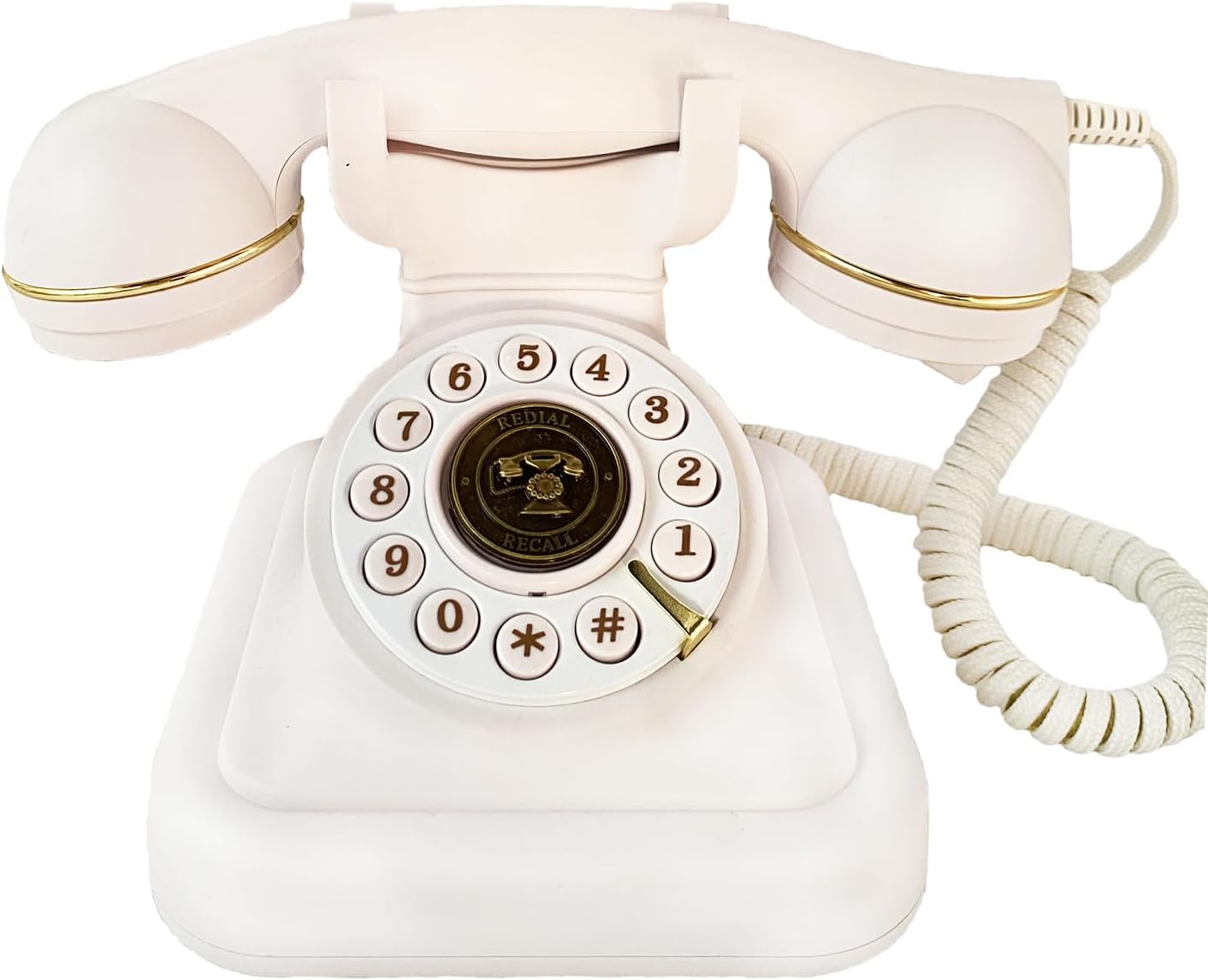 Retro Landline Telephone - Vintage Corded Dial Phone for Home