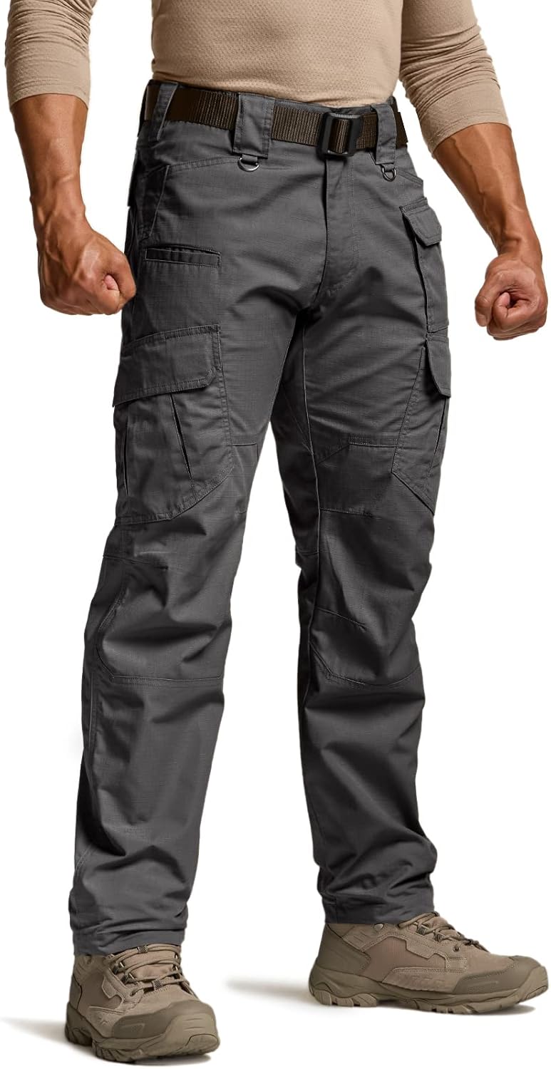 CQR Men's Tactical Pants - Lightweight Water Resistant Cargo Pants