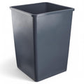 35 Gallon Gray Square Trash Can Plastic Commercial Use - Durable