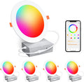 Smart Recessed Lighting 6 Inch RGBCW 16W LED Downlights - Color