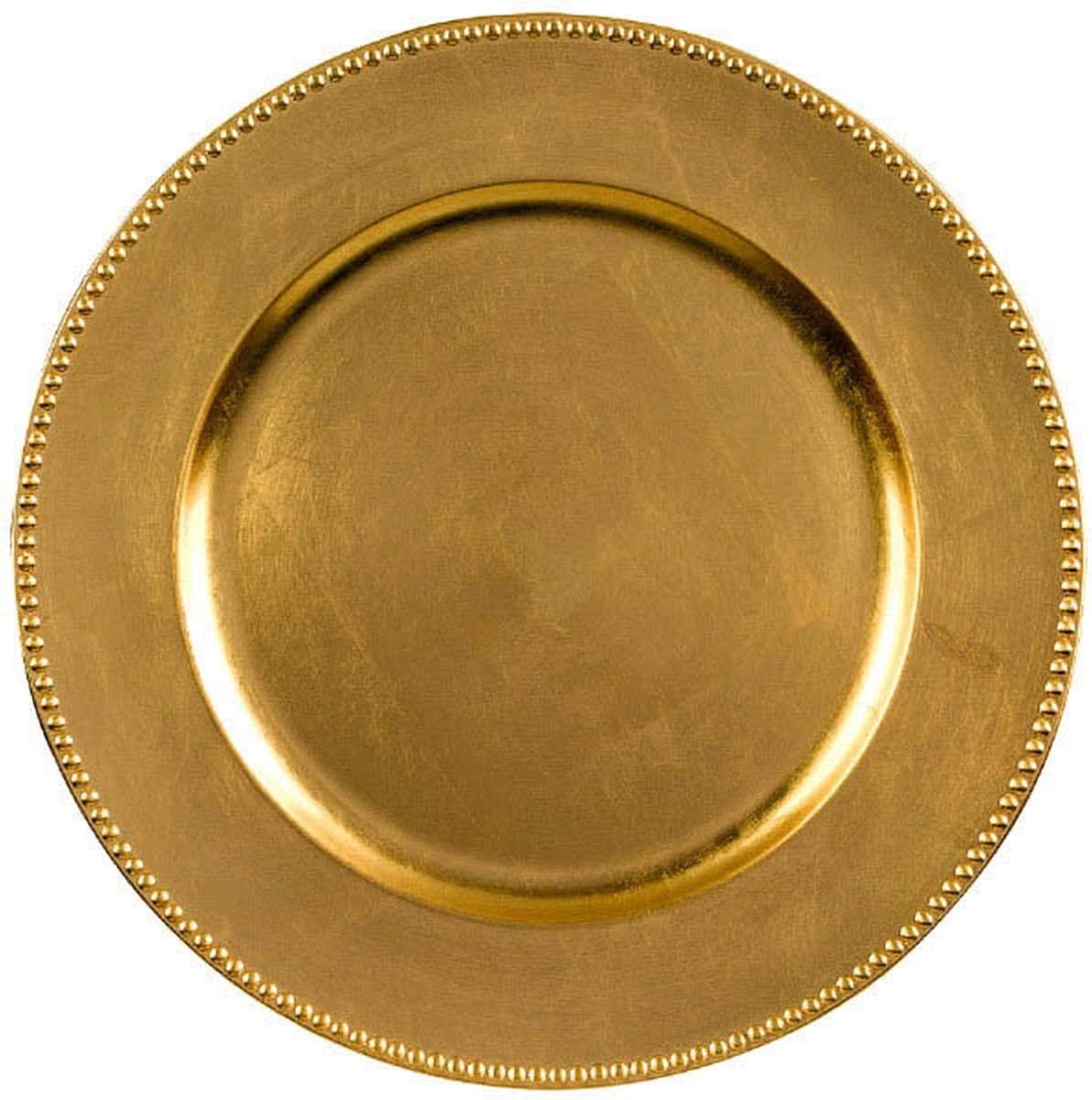 Metallic Gold Chargers Set - Glamorous Table Decor (6 Pcs.) - Amscan