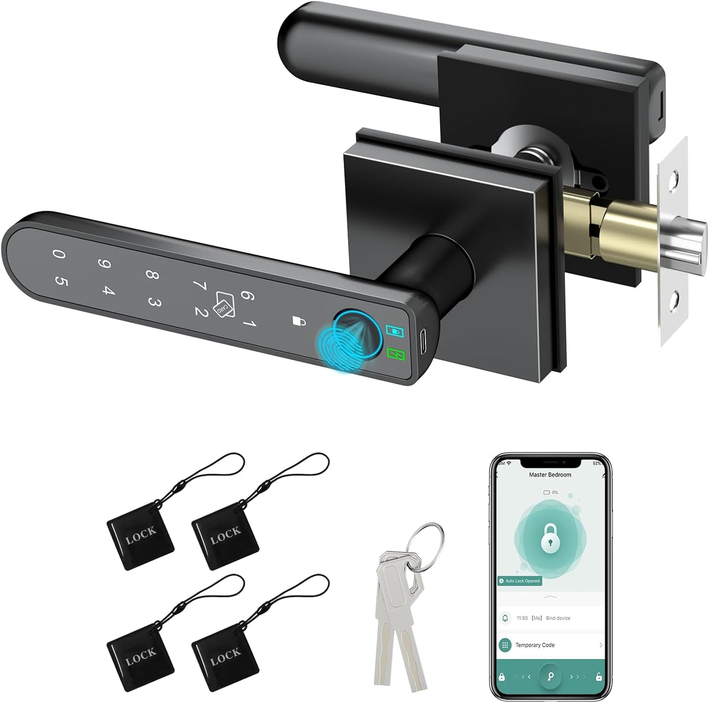 Foxgard Smart Fingerprint Door Lock: Biometric 5-in-1 Security
