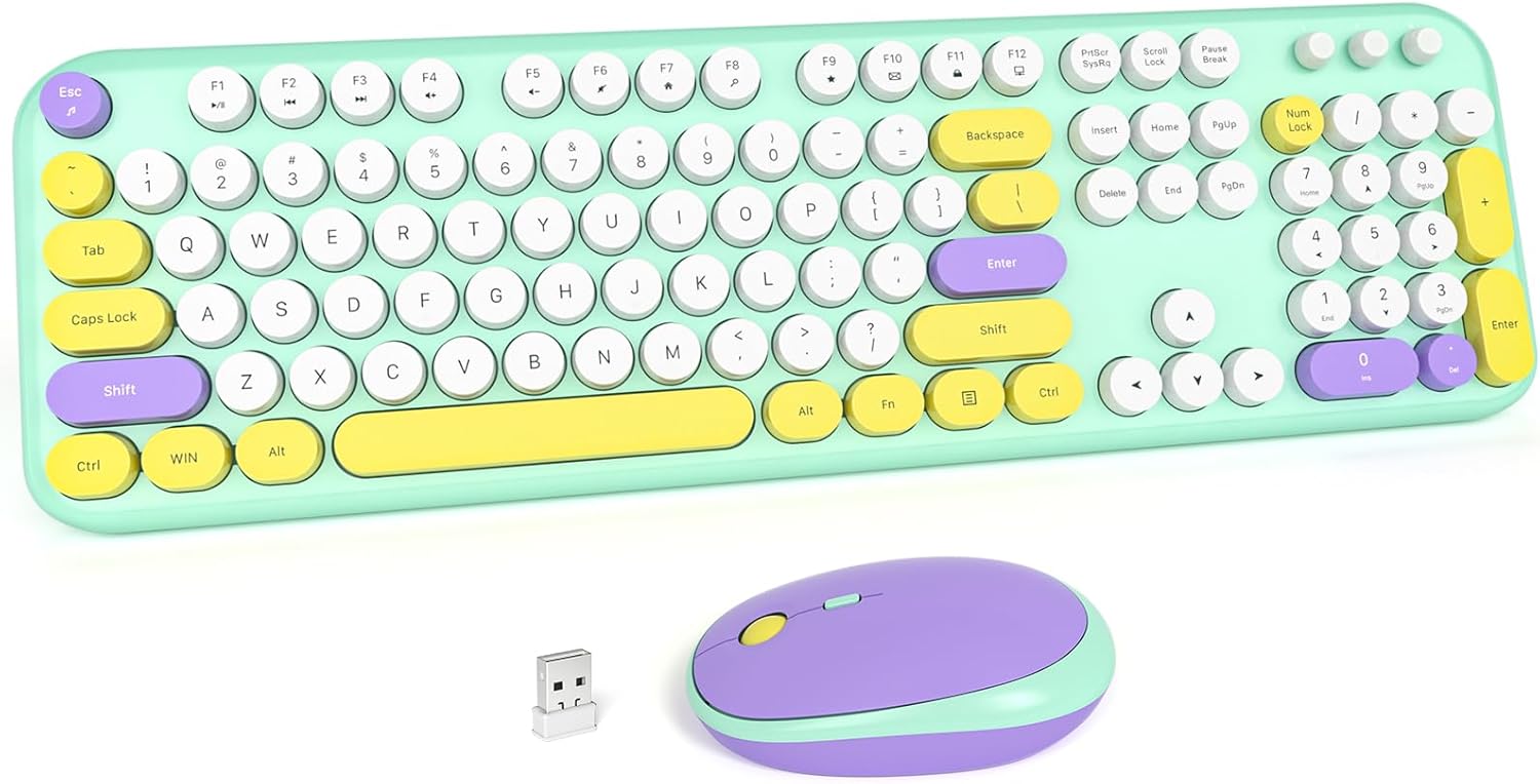 MOFII Wireless Keyboard and Mouse Combo for Retro Style Lovers