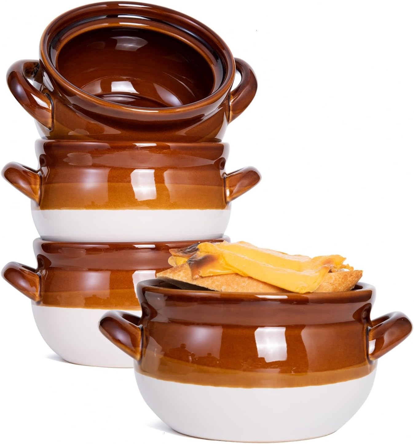 Vumdua French Onion Soup Bowls with Handles - Set of 4