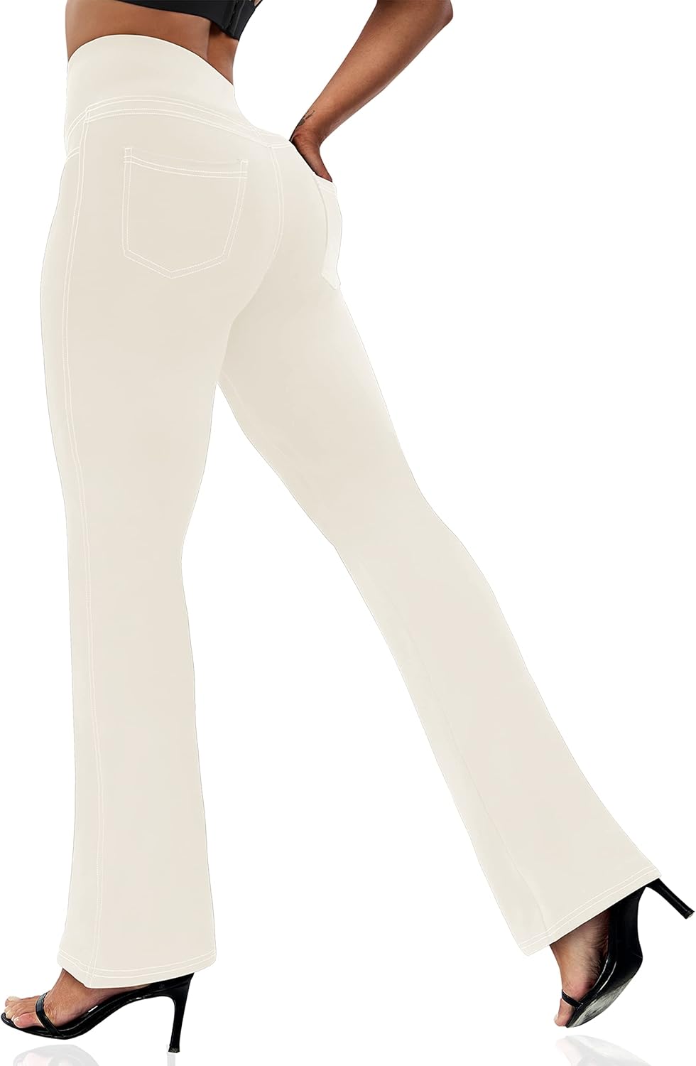 Bootcut Yoga Leggings with Pockets for Women - Tummy Control