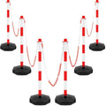 34 in Parking Cone Delineator Set - Adjustable Chain Barrier