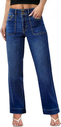 Wide Straight Leg Jeans for Women High Waisted Tummy Control