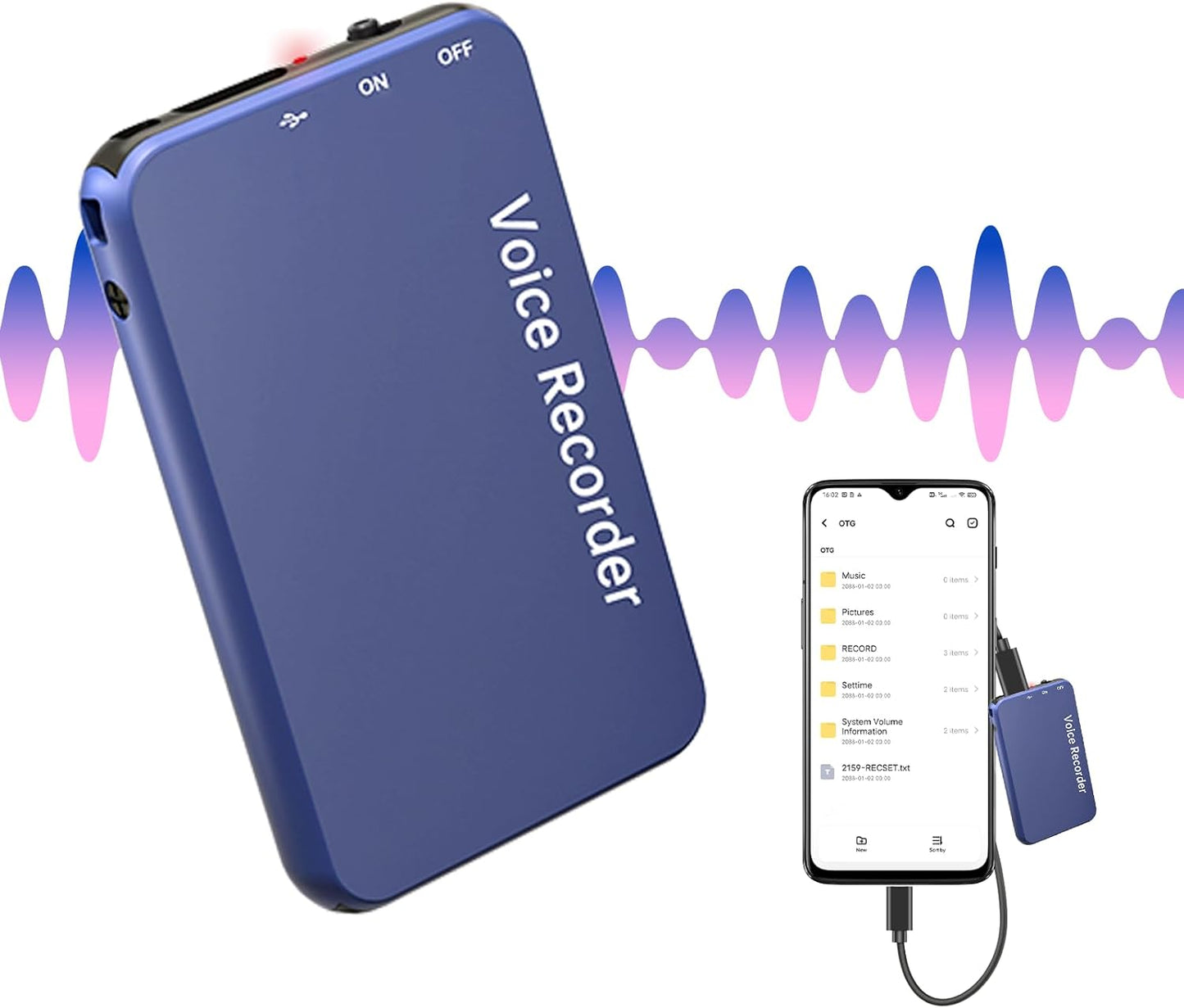 64GB Digital Voice Recorder with Playback for Clear Sound