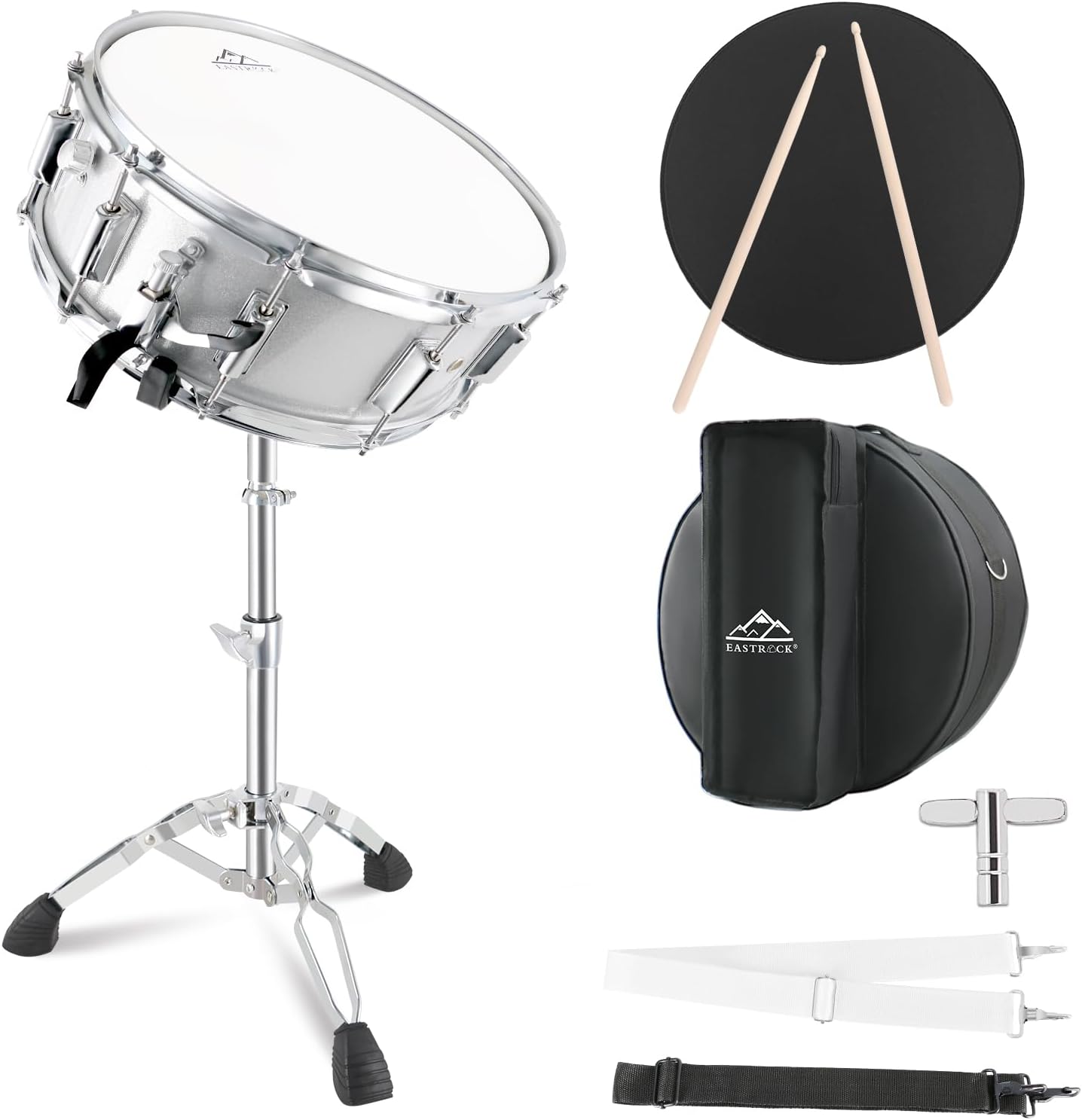 EASTROCK Snare Drum Set 14X5.5 Inches for Beginners and Students